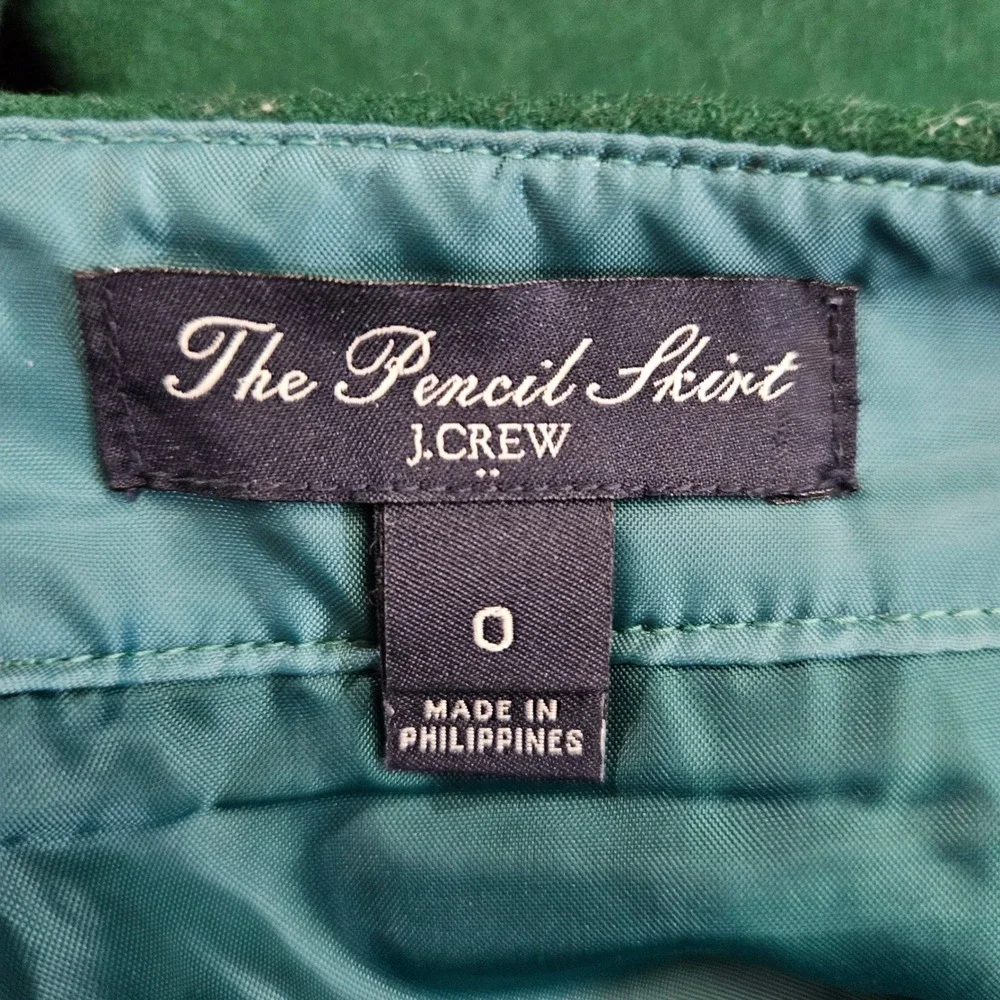 J. Crew Womens Green Wool Blend Pencil Skirt Size 0 Style 46575